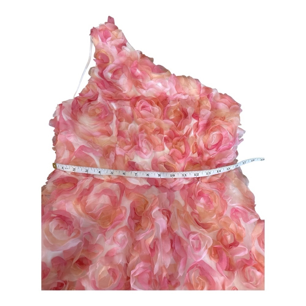 Faeriesty 3D Floral Rose Dress XL – One Shoulder, Pink Peach, NWT - Picture 9 of 11